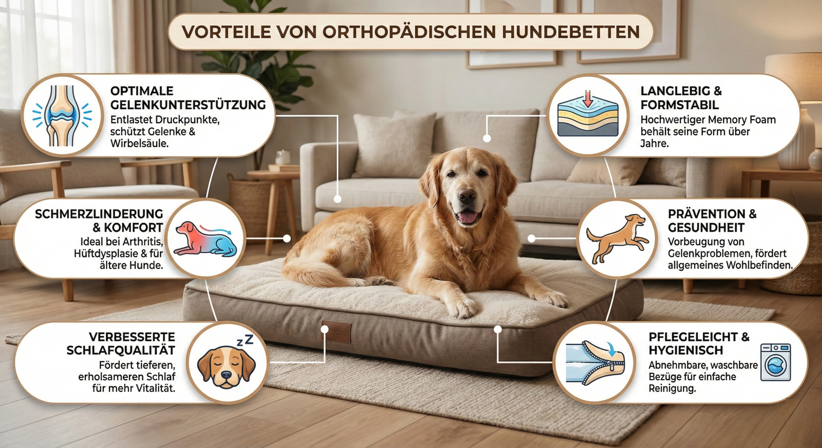 Vorteile von orthopädischen Hundebetten