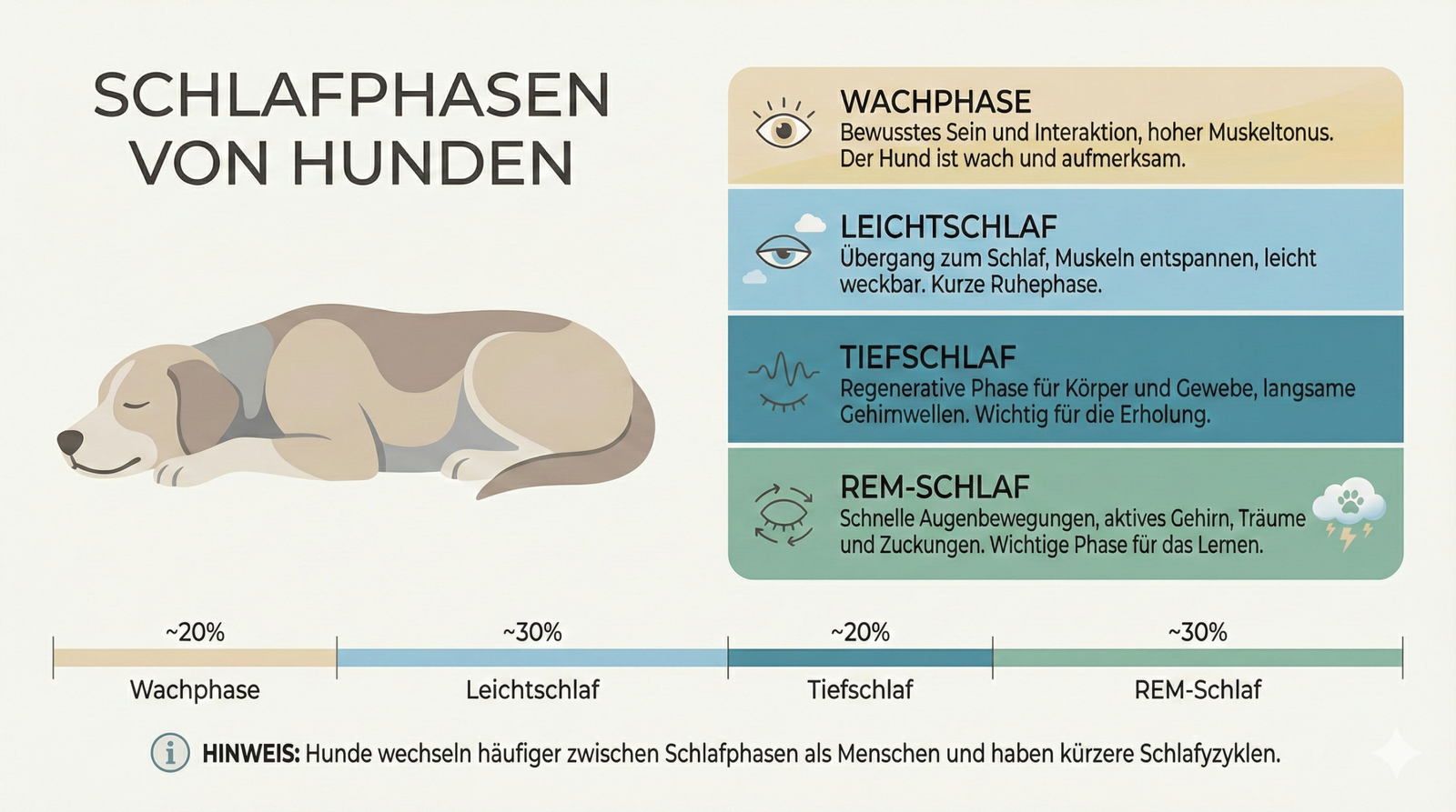 Infografik: Schlafphasen von Hunden