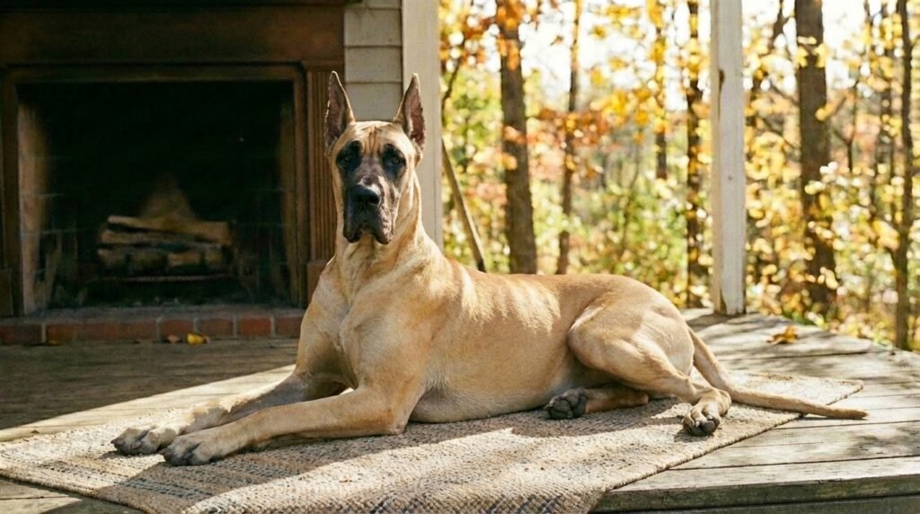 Große Dogge liegend