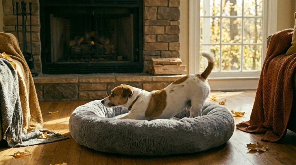 Jack Russel Terrier streckt sich