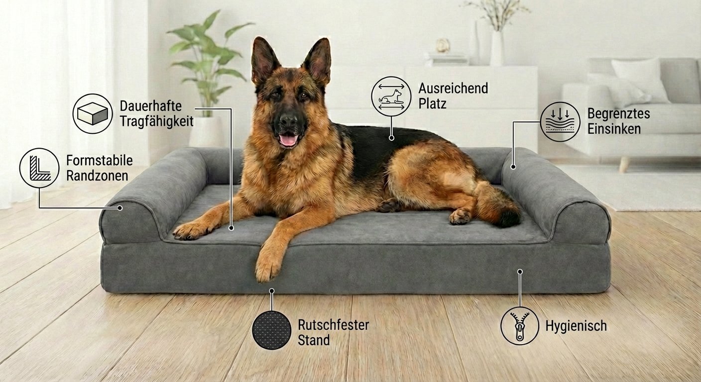 Anforderungen an orthopädische Hundebetten für große Hunde