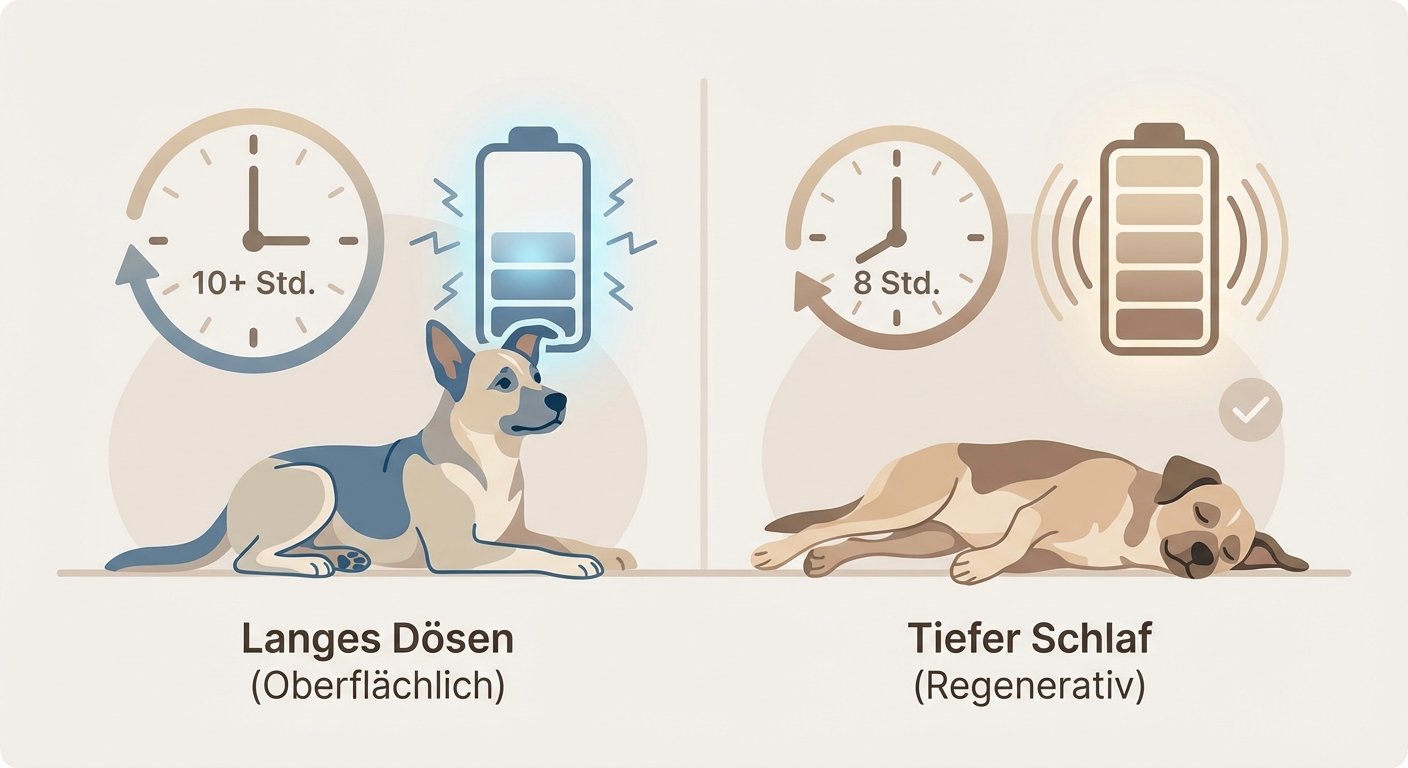 Langes Dösen (oberflächliche Erholung) vs. Tiefer Schlaf (Regeneration)